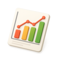 Icon zeigt ein buntes Balkendiagramm mit einem aufsteigenden Pfeil darüber
